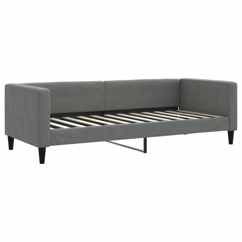 daybed med udtræk og skuffer 80x200 cm stof mørkegrå