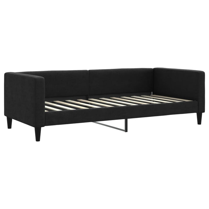 daybed med udtræk og skuffer 80x200 cm stof sort