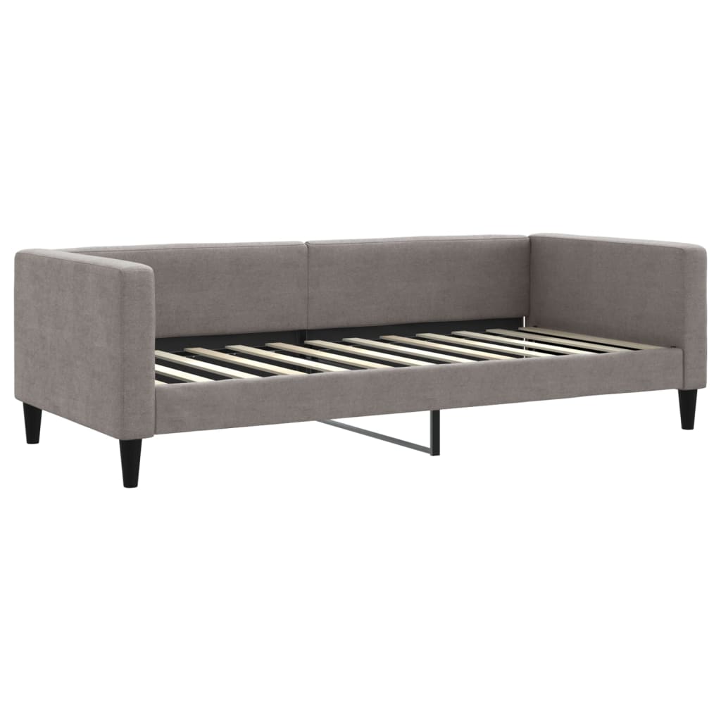 daybed med udtræk og skuffer 90x200 cm stof gråbrun