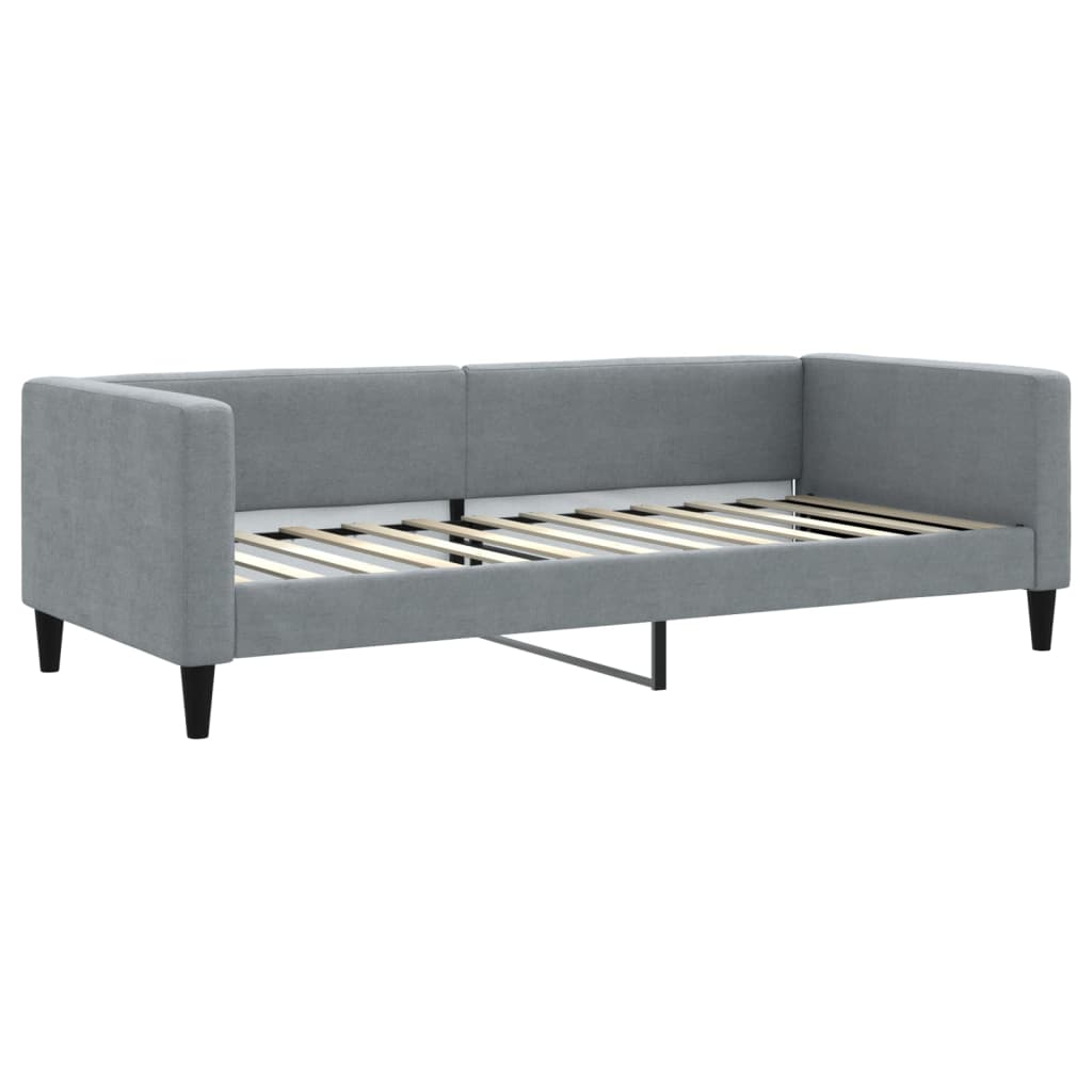 daybed med udtræk og skuffer 100x200 cm stof lysegrå