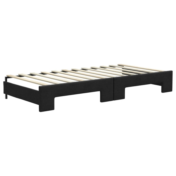 daybed med udtræk og skuffer 100x200 cm stof sort