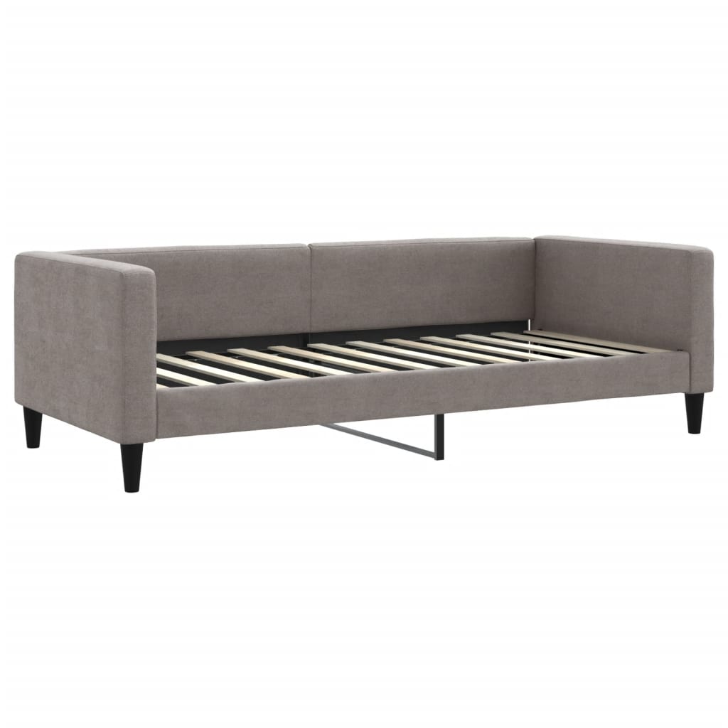 daybed med udtræk og skuffer 100x200 cm stof gråbrun