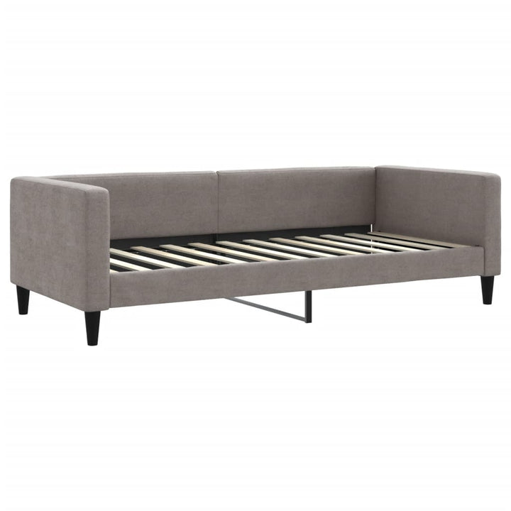daybed med udtræk og skuffer 100x200 cm stof gråbrun