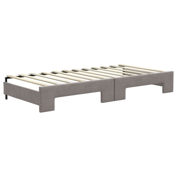 daybed med udtræk og skuffer 100x200 cm stof gråbrun