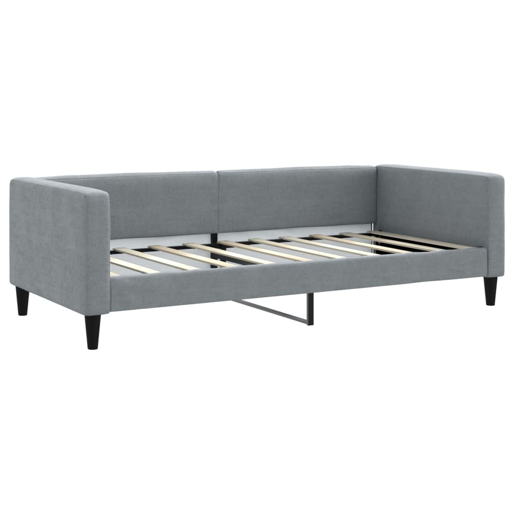 daybed med udtræk og skuffer 90x190 cm stof lysegrå