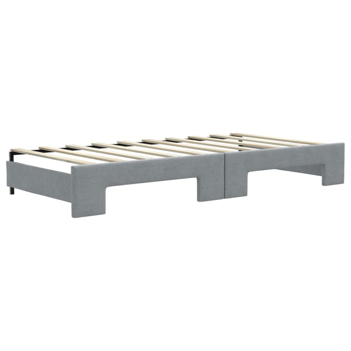 daybed med udtræk og skuffer 90x190 cm stof lysegrå