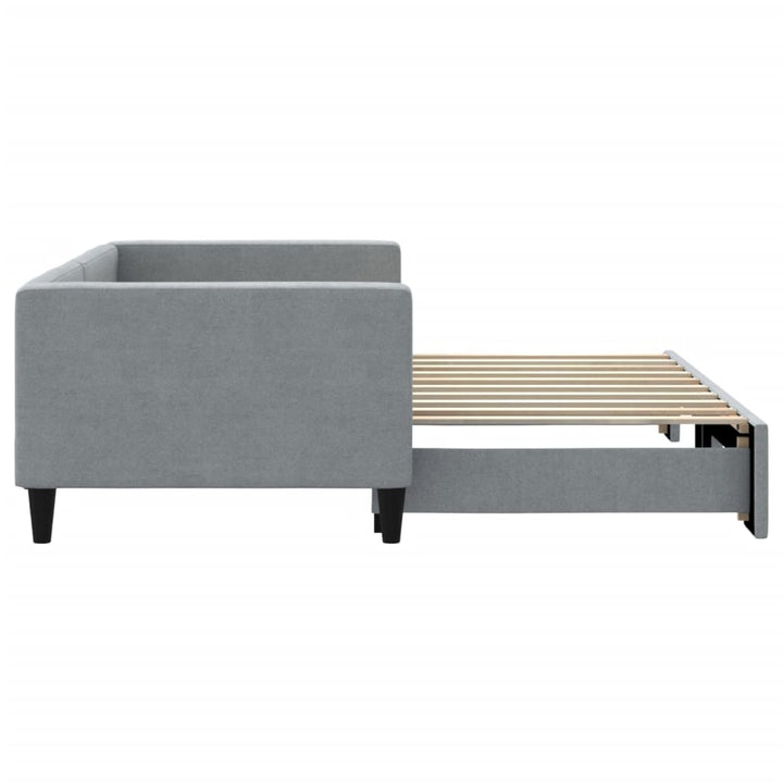 daybed med udtræk 100x190 cm stof lysegrå