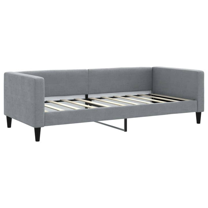 daybed med udtræk 100x190 cm stof lysegrå