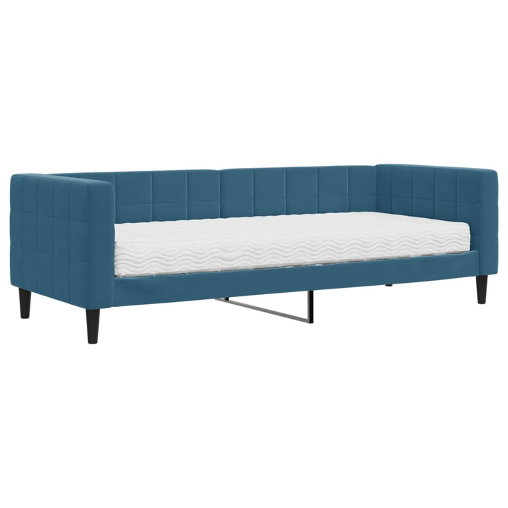 daybed med madras 80x200 cm velour blå