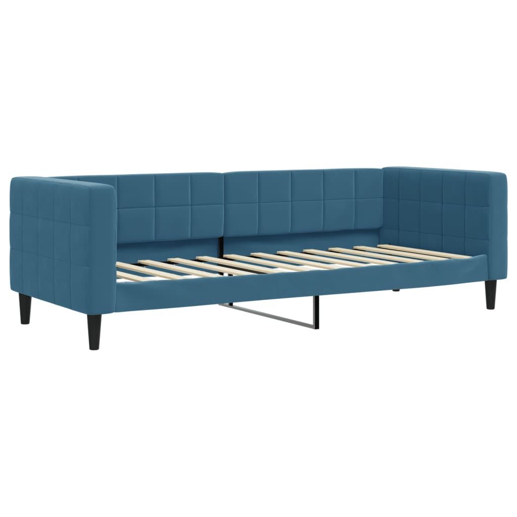 daybed med madras 80x200 cm velour blå