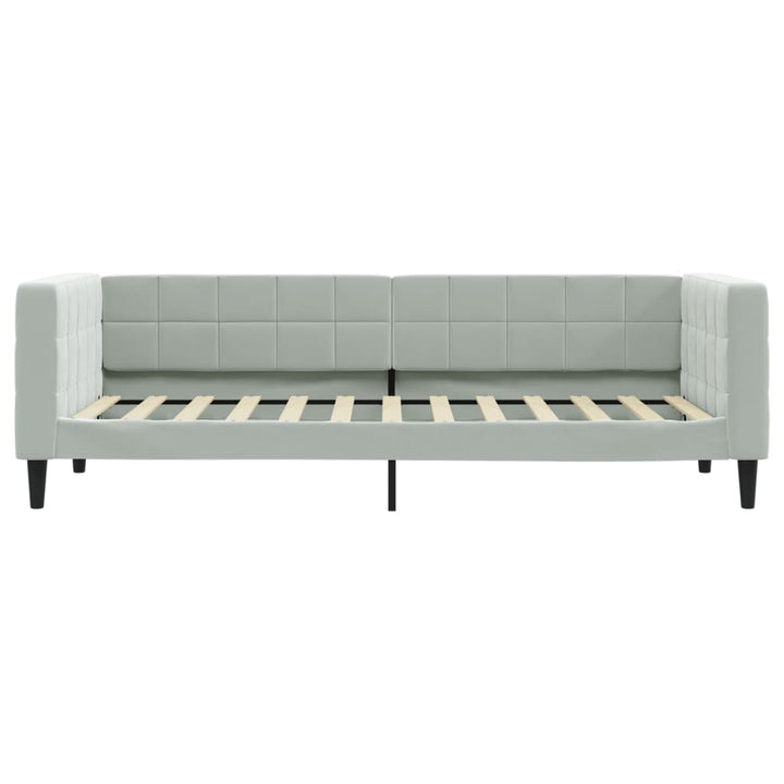 daybed med madras 80x200 cm velour lysegrå