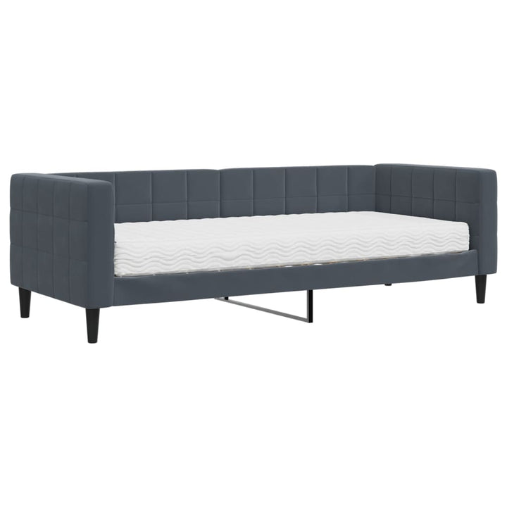 daybed med madras 80x200 cm velour mørkegrå