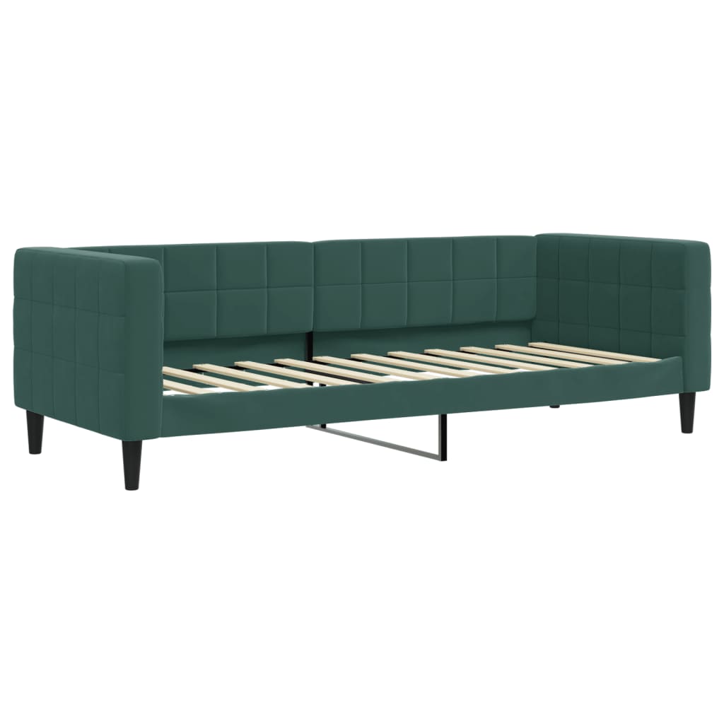 daybed med madras 80x200 cm velour mørkegrøn