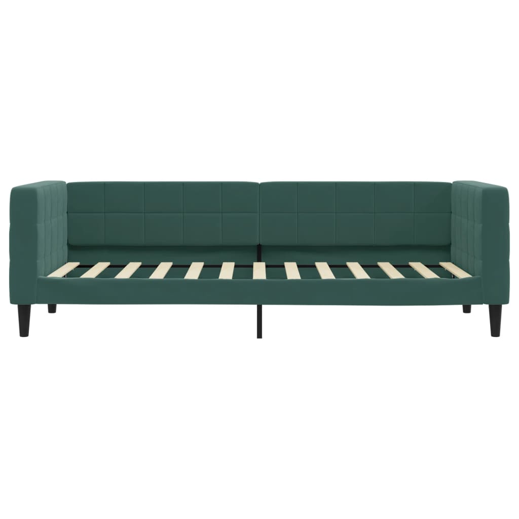 daybed med madras 80x200 cm velour mørkegrøn