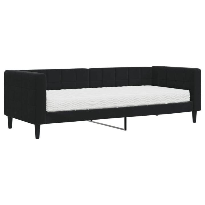 daybed med madras 80x200 cm velour sort