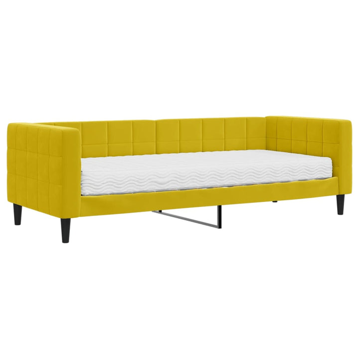 daybed med madras 80x200 cm velour gul