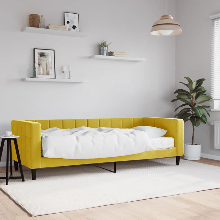 daybed med madras 80x200 cm velour gul