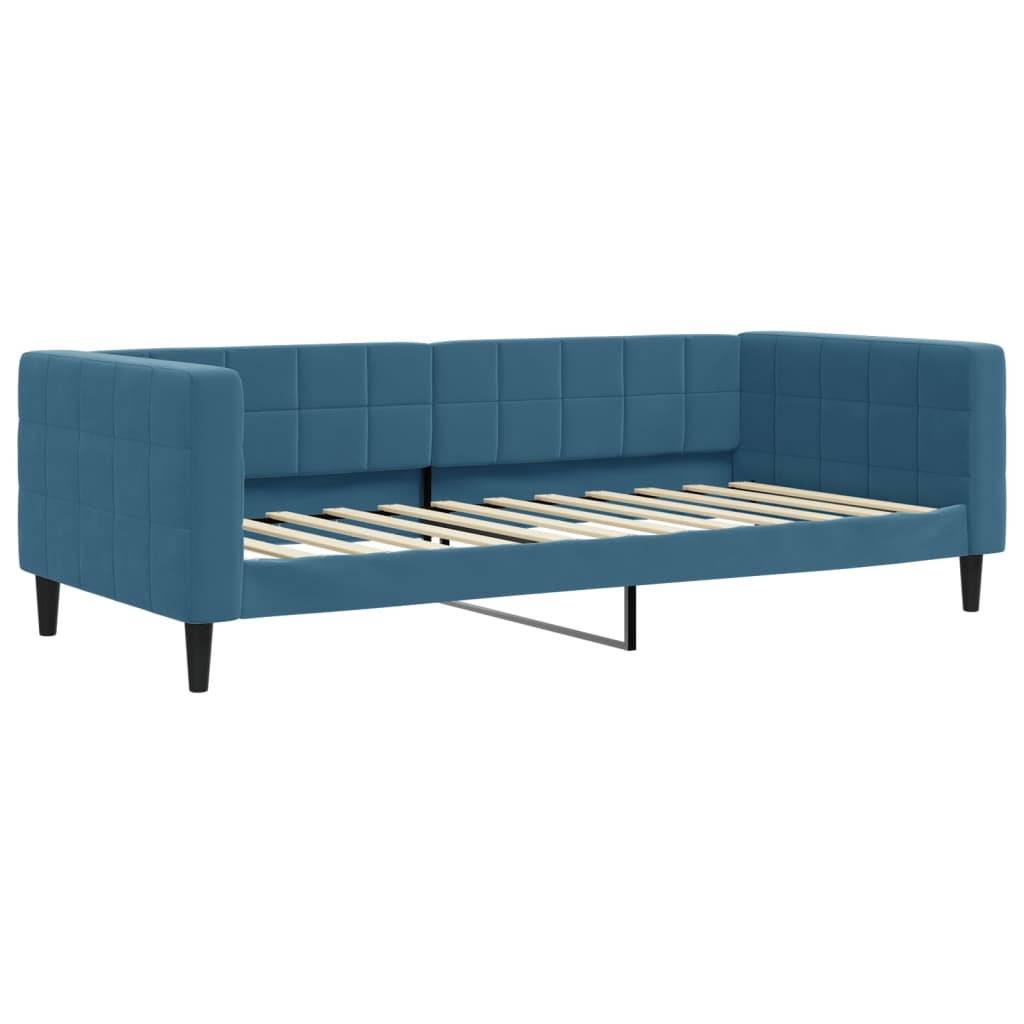daybed med madras 90x200 cm velour blå