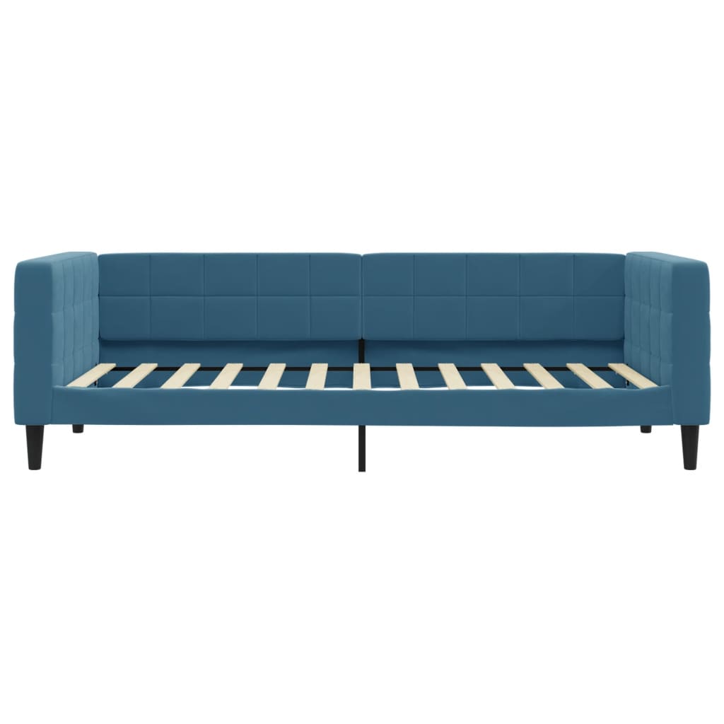 daybed med madras 90x200 cm velour blå