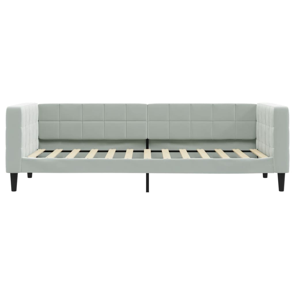 daybed med madras 90x200 cm velour lysegrå