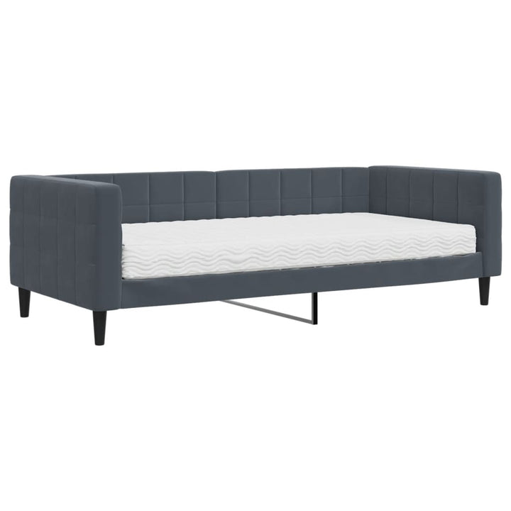 daybed med madras 90x200 cm velour mørkegrå