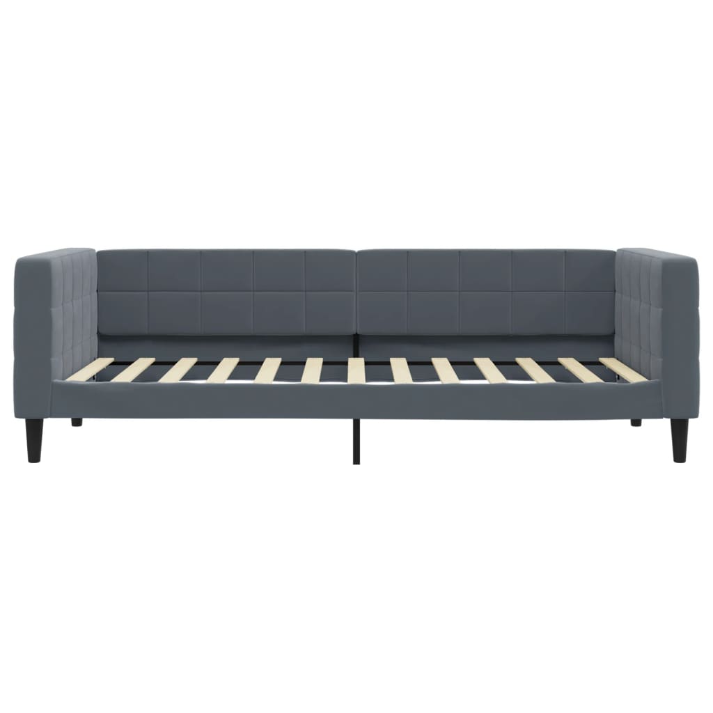 daybed med madras 90x200 cm velour mørkegrå