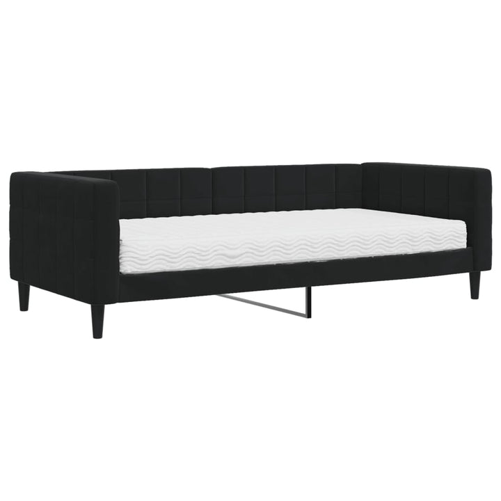 daybed med madras 90x200 cm velour sort