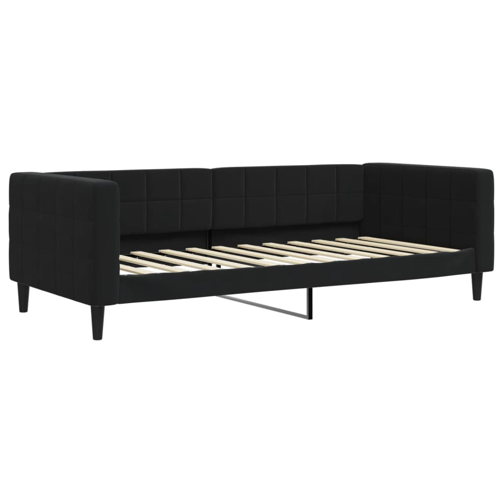 daybed med madras 90x200 cm velour sort