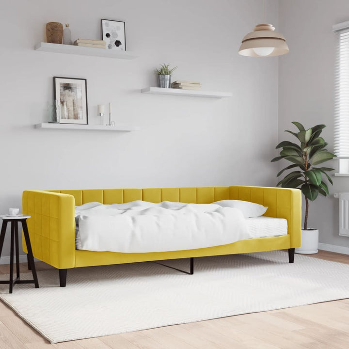 daybed med madras 90x200 cm velour gul