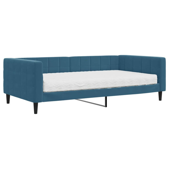 daybed med madras 100x200 cm velour blå