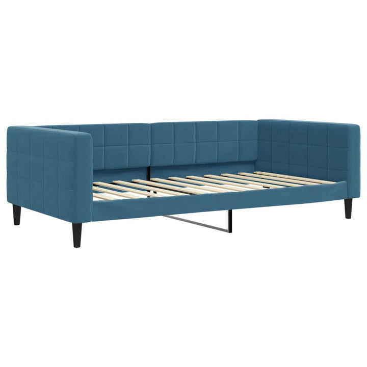 daybed med madras 100x200 cm velour blå