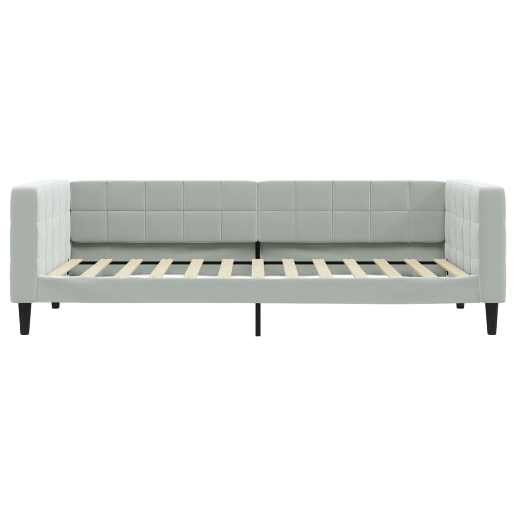 daybed med madras 100x200 cm velour lysegrå