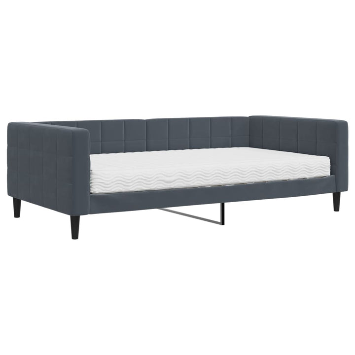daybed med madras 100x200 cm velour mørkegrå