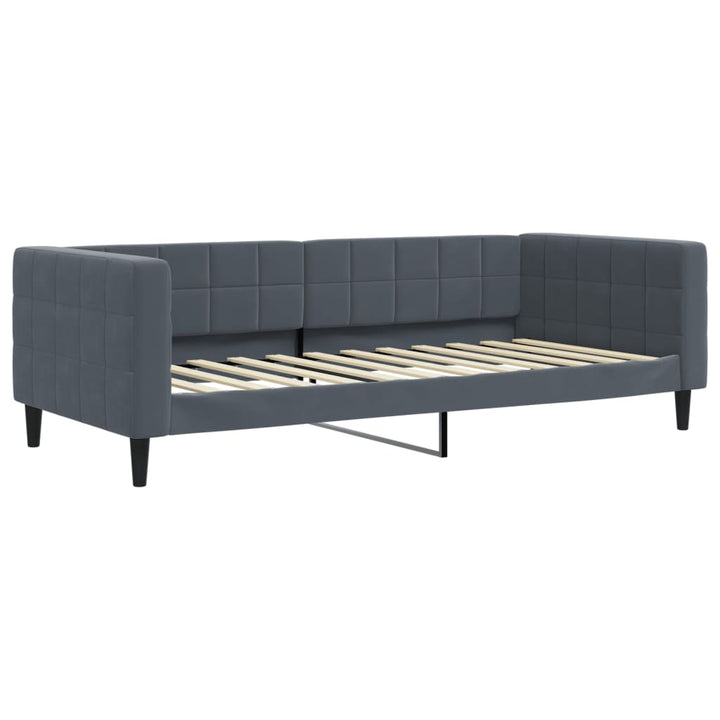 daybed med madras 100x200 cm velour mørkegrå