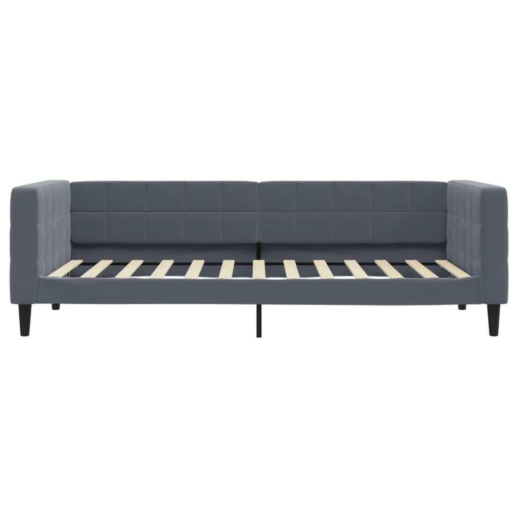 daybed med madras 100x200 cm velour mørkegrå