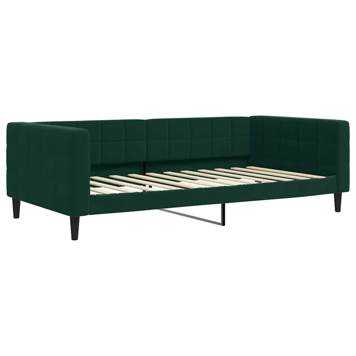 daybed med madras 100x200 cm velour mørkegrøn