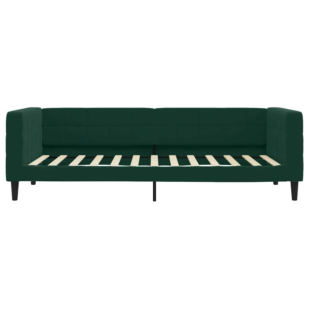 daybed med madras 100x200 cm velour mørkegrøn