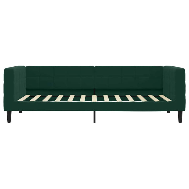 daybed med madras 100x200 cm velour mørkegrøn