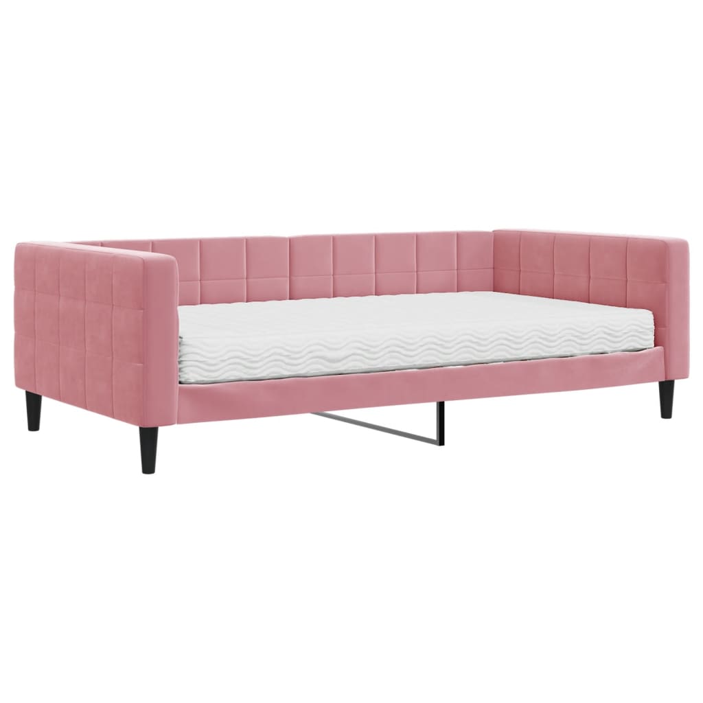 daybed med madras 100x200 cm velour pink