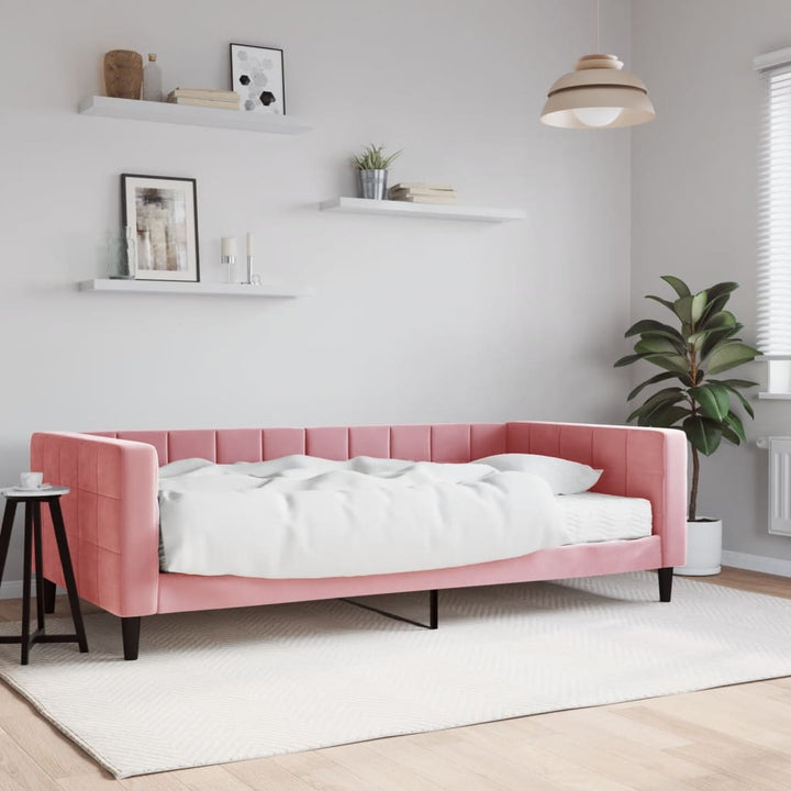 daybed med madras 100x200 cm velour pink