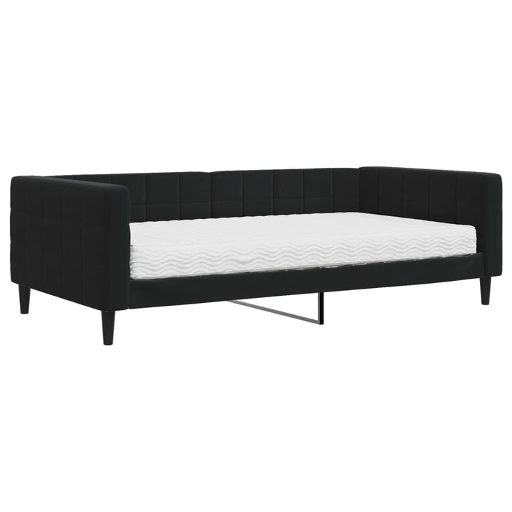 daybed med madras 100x200 cm velour sort