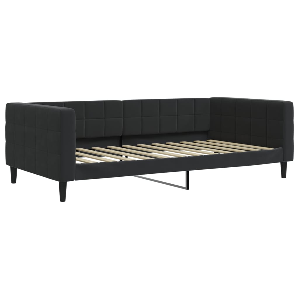 daybed med madras 100x200 cm velour sort