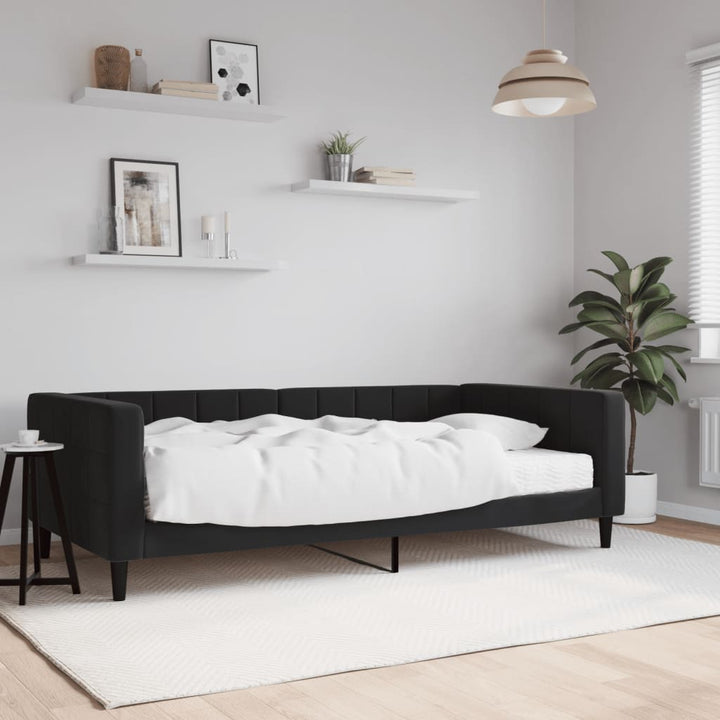 daybed med madras 100x200 cm velour sort