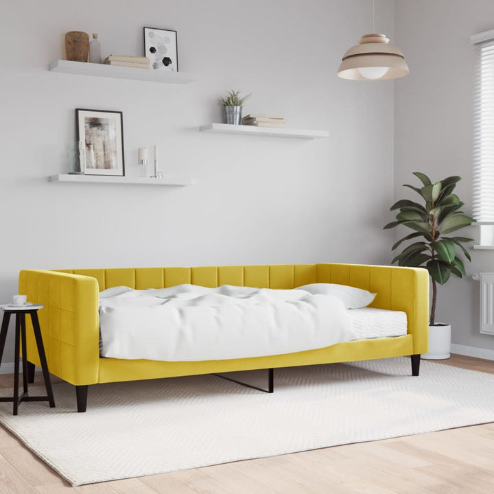 daybed med madras 100x200 cm velour gul