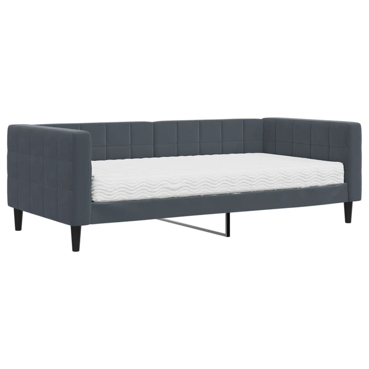 daybed med madras 90x190 cm velour mørkegrå