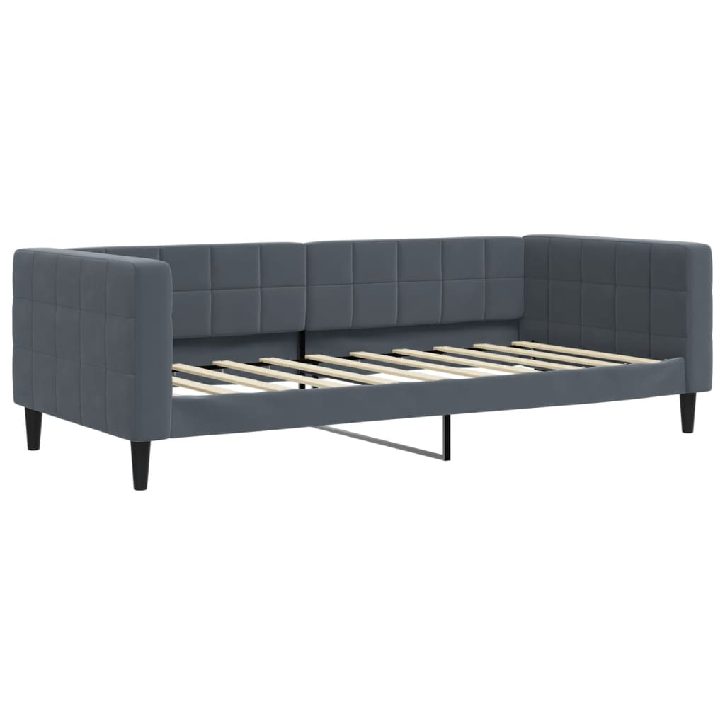 daybed med madras 90x190 cm velour mørkegrå