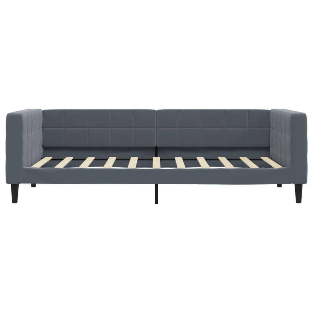 daybed med madras 90x190 cm velour mørkegrå