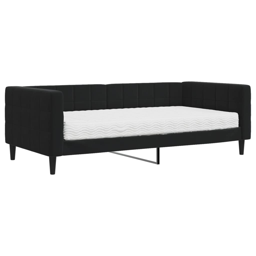 daybed med madras 90x190 cm velour sort