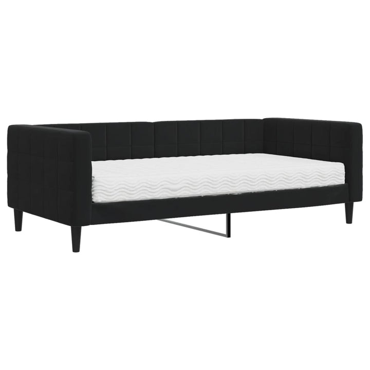 daybed med madras 90x190 cm velour sort