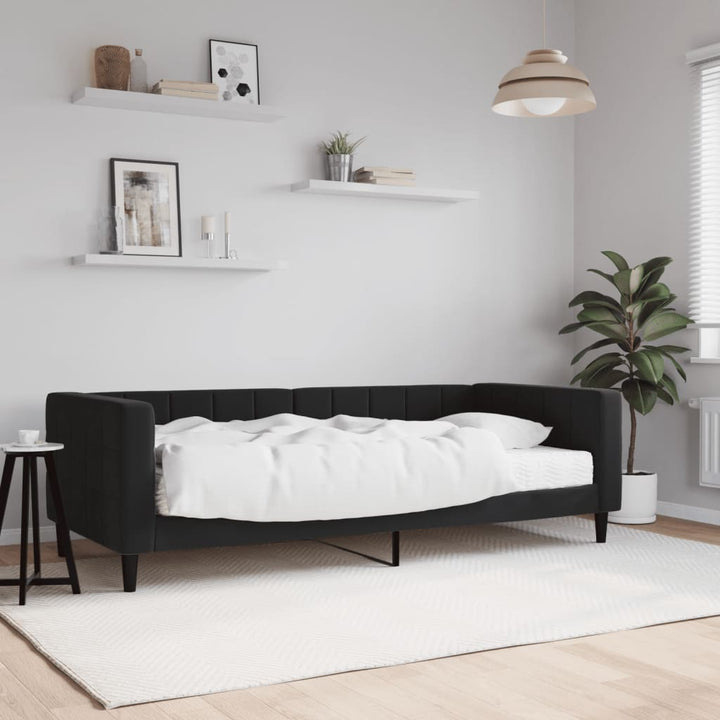 daybed med madras 90x190 cm velour sort